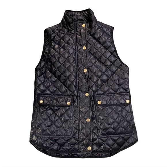 J. Crew Shiny Puffer Quilted Zipper
Vest, Down filled Navy Blue, sz XS - Picture 7 of 7